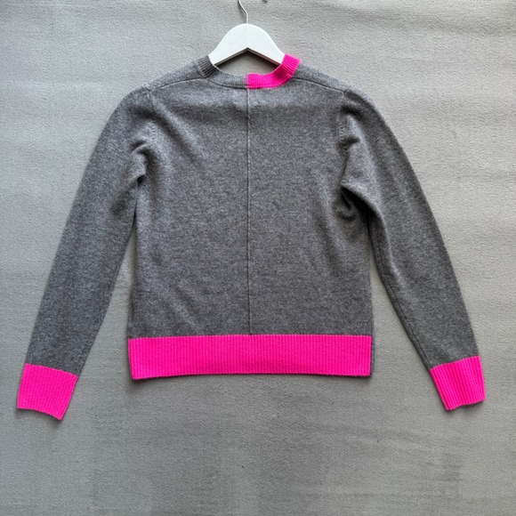 Brodie Womens Pure Cashmere  Maya Color Pop Crewneck Sweater Size XS Preppy - Picture 2 of 8